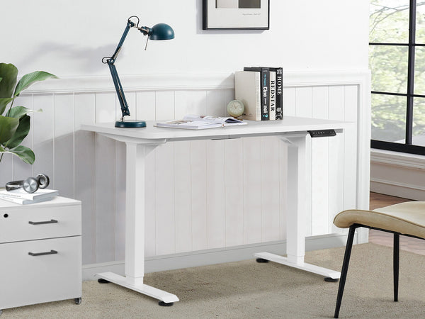 BENNIE 120CM Dual Motor Electric Standing Desk - WHITE