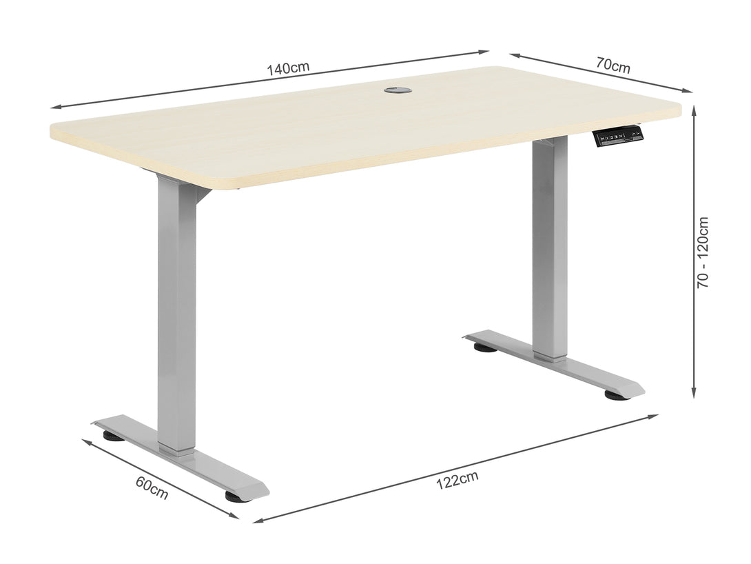 BENNIE 140CM Dual Motor Electric Standing Desk - BEIGE