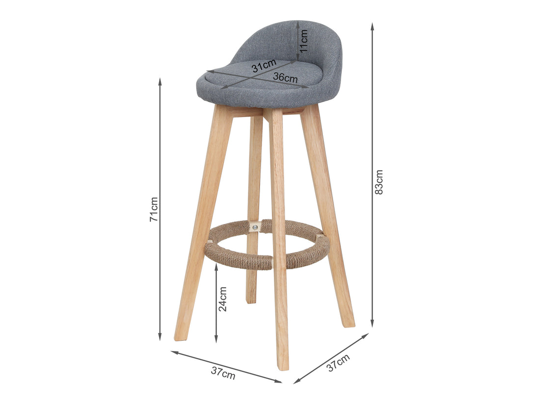 DOE Bar Stool Wooden Barstool 2PCS