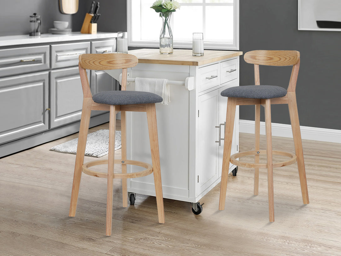 KATE Bar Stool Wooden Barstool GREY