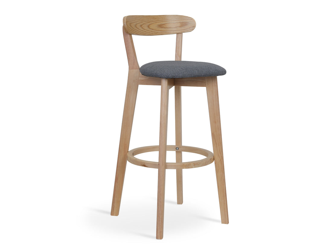 KATE Bar Stool Wooden Barstool GREY