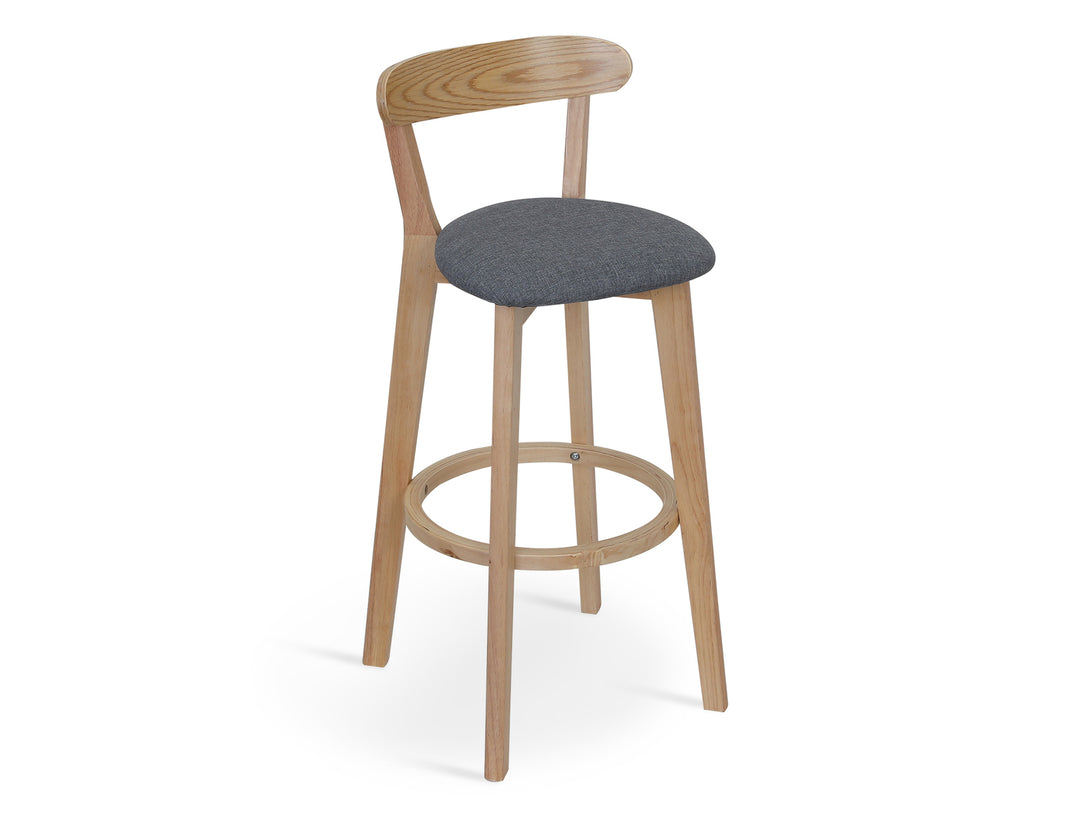 KATE Bar Stool Wooden Barstool GREY