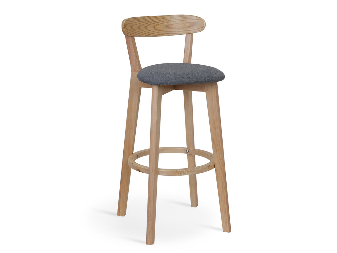 KATE Bar Stool Wooden Barstool GREY