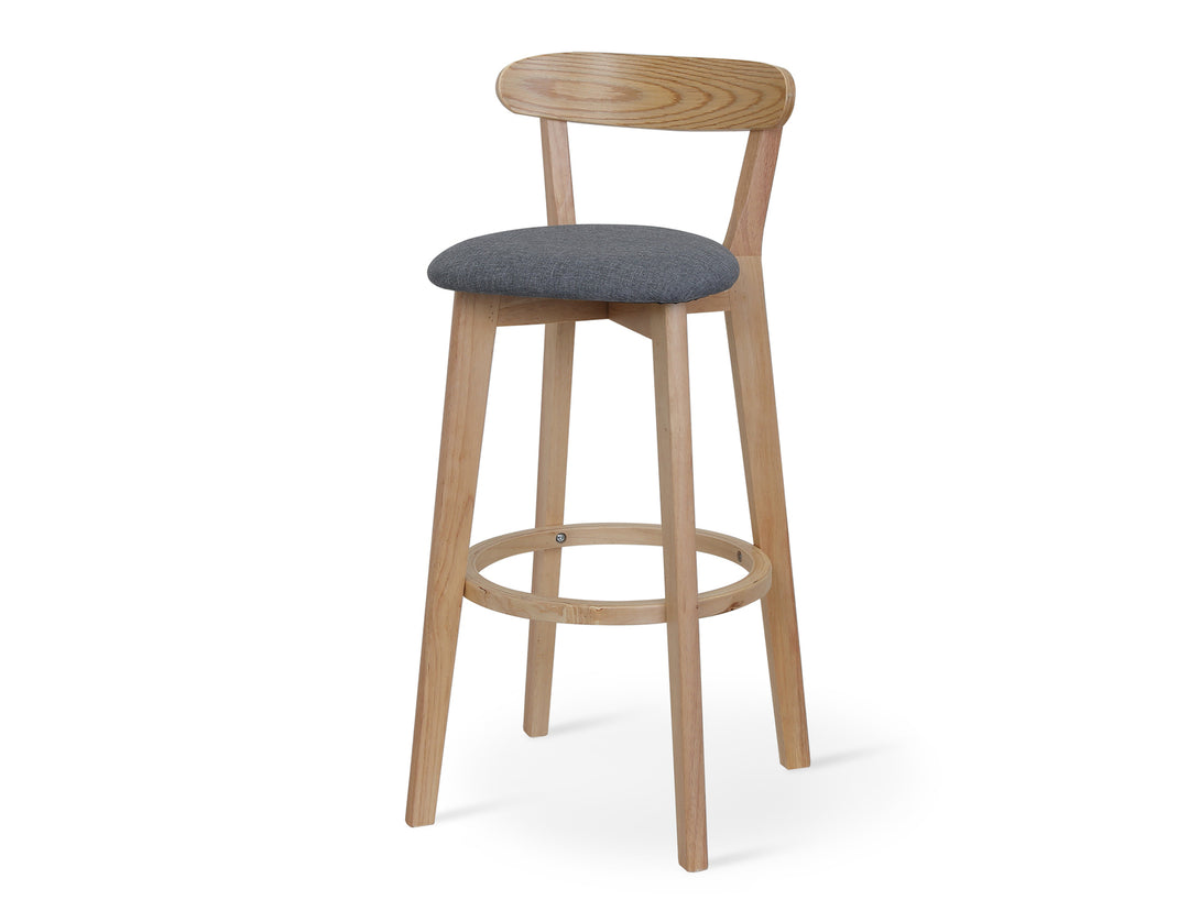 KATE Bar Stool Wooden Barstool GREY