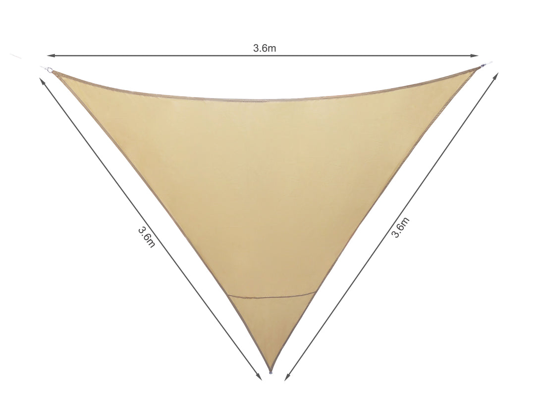 TOUGHOUT Serein Waterproof Triangle Shade Sail 3.6m x 3.6m x 3.6m - SAND