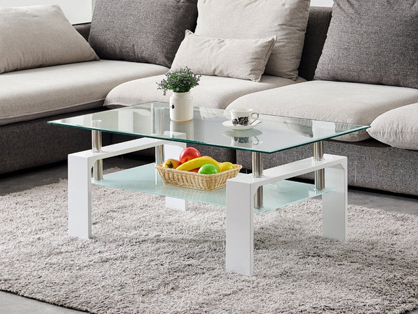 OAKLEY Coffee Table Fully Tempered - WHITE