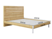 MAKALU King Wooden Bed Frame - OAK