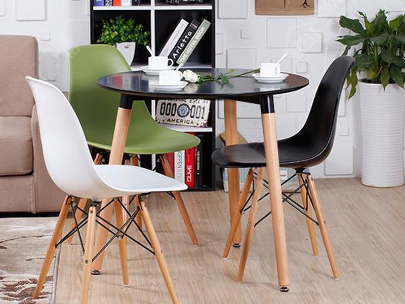 FINLEY Dining Table Round 80x76cm BLACK