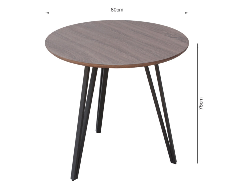 ROYCE Dining Table Round 80x75cm - WALNUT