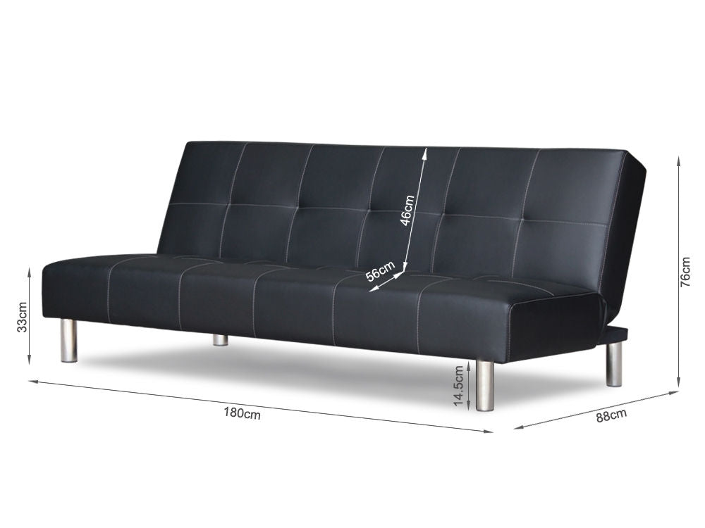 BetaLife 3-Seater PU Sofa Bed