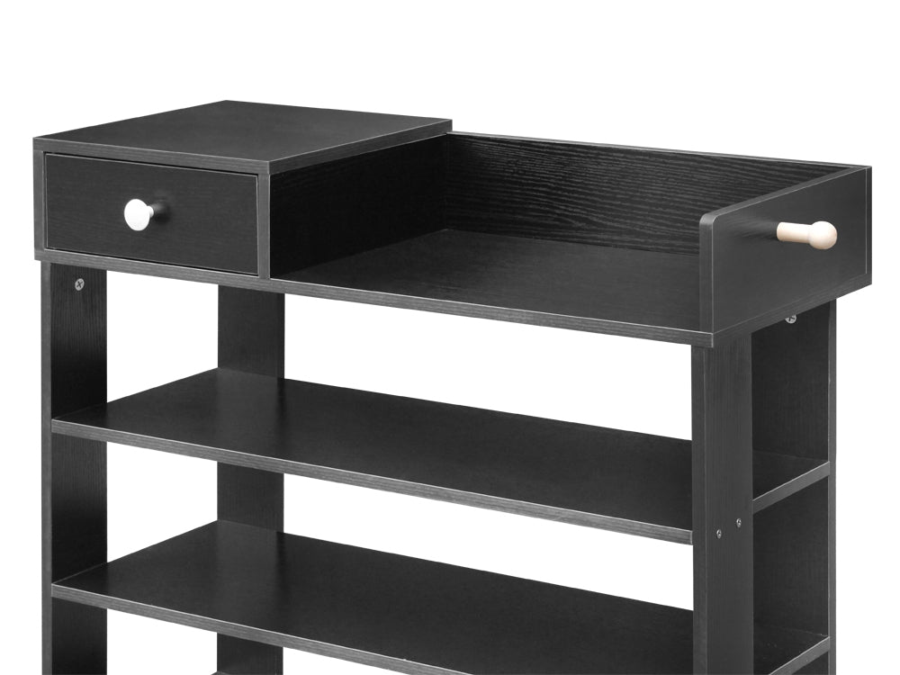 TAHUNA 7 Tiers Shoe Rack Organiser Storage Shelf - BLACK