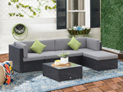 STOCKHOLM Rattan Outdoor Furniture Sofa Set 6PCS