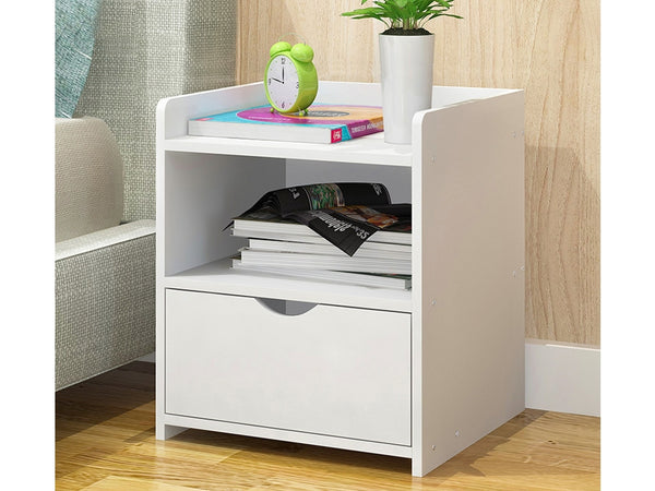 CLARK Bedside Table Nightstand - WHITE