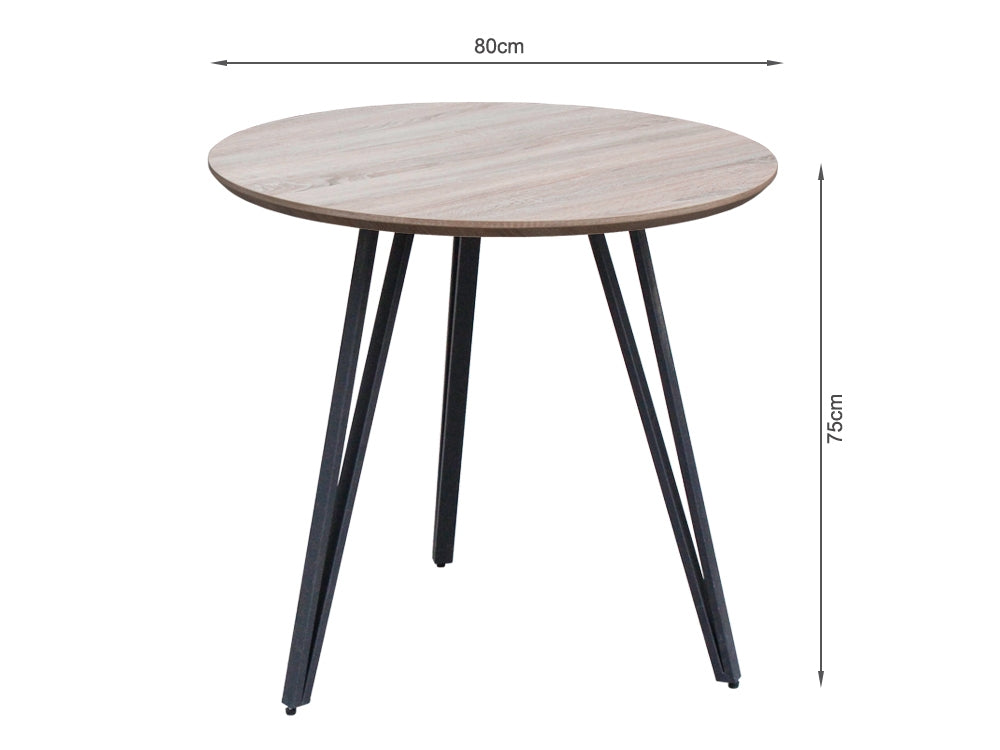 ROYCE Dining Table Round 80x75cm - OAK