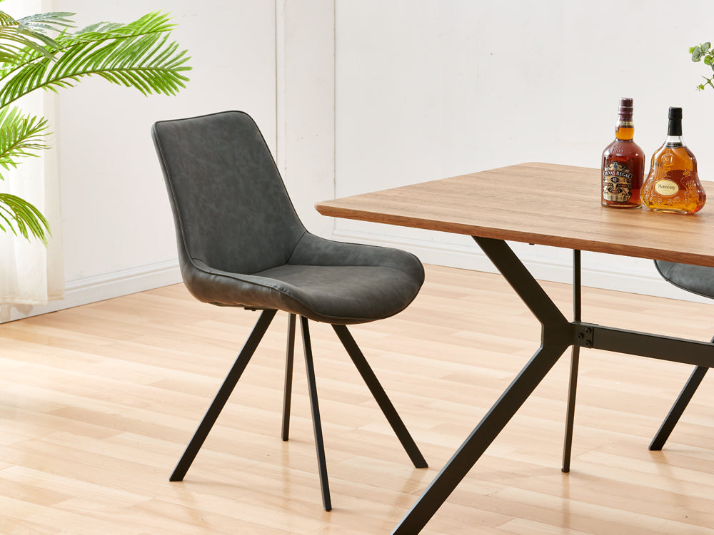 CECILIA 4PCS Dining Chair - DARK GREY