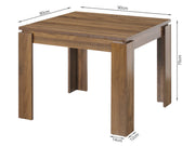AZAR Dining Table Square 90 x 90cm - WALNUT
