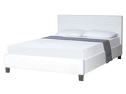 LOGAN Queen PU Bed Frame - WHITE