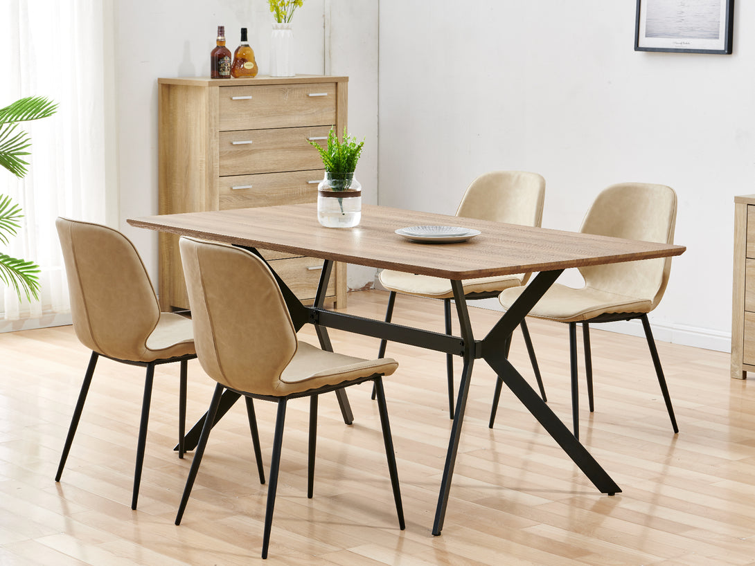 SLOANE 4PCS Dining Chair - BEIGE