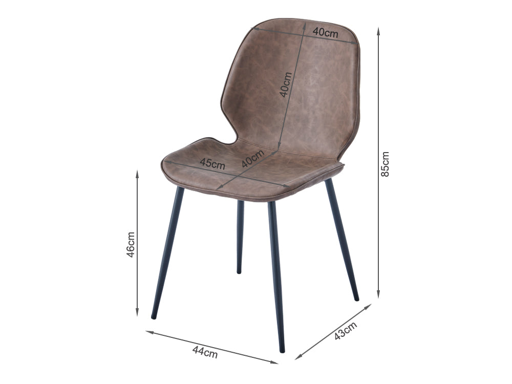 SLOANE 4PCS Dining Chair - BROWN