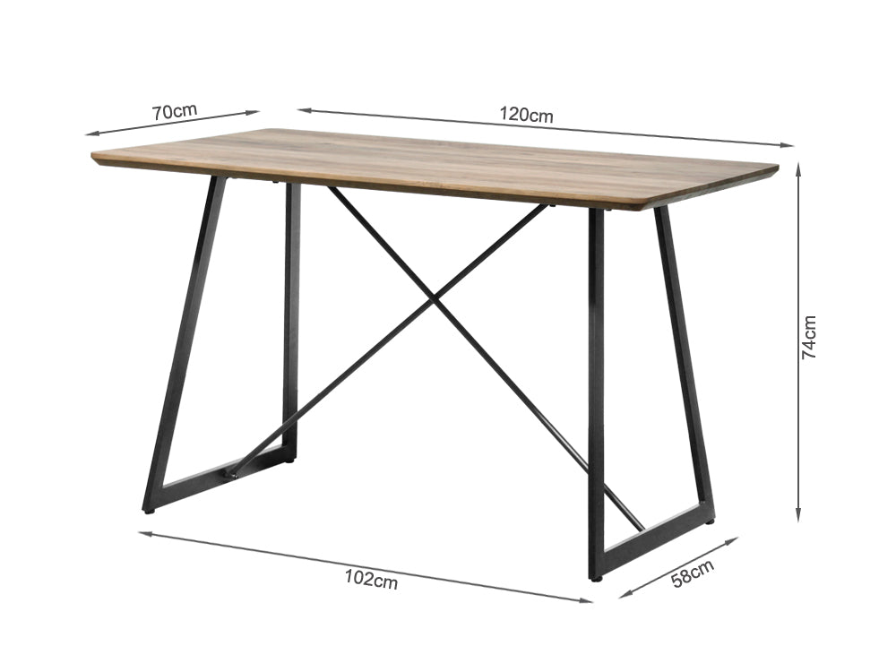 ALMA Dining Table Rectangle 120x70cm - WALNUT