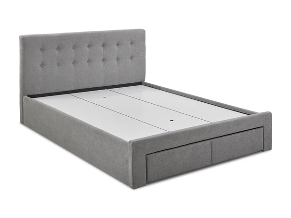 JULIAN King Bed Frame with Storage - LIGHT GREY