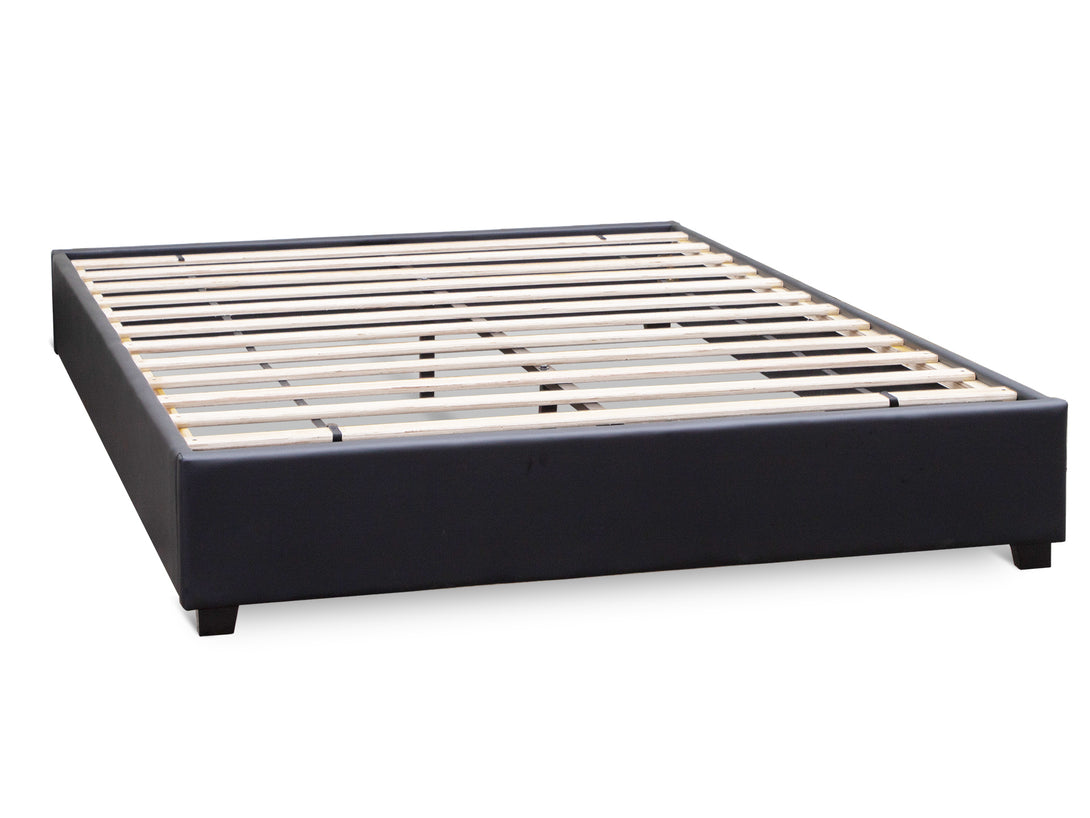 FUJI Queen PU Bed Frame - BLACK