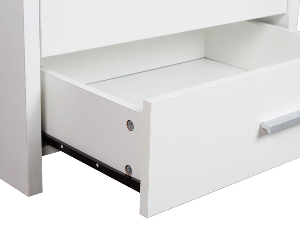 ABEL Bedside Table with 2 Drawer - WHITE