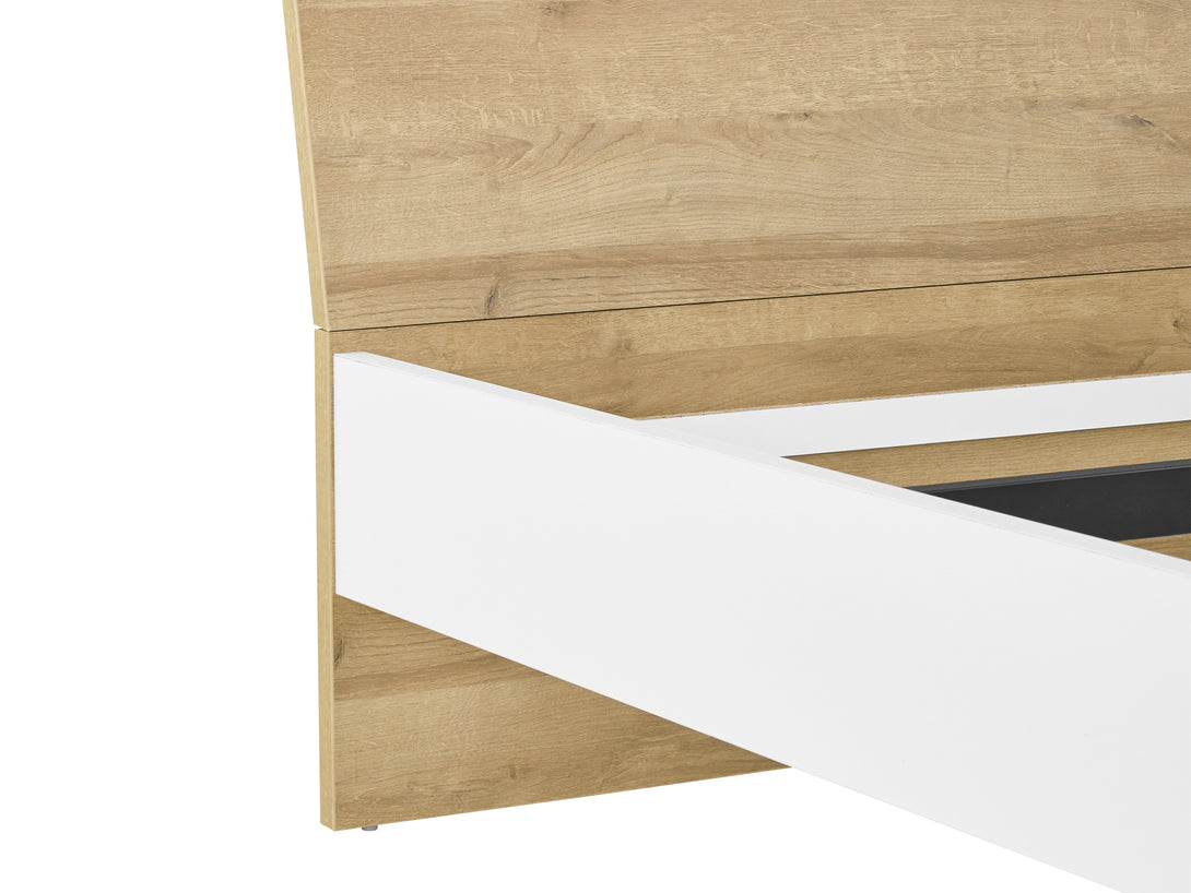 HEKLA King Wooden Bed Frame - WHITE