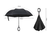 Inverted Umbrella Parasol Umbrella - BLACK