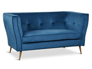 OSLO 2 Seater Velvet Sofa - BLUE