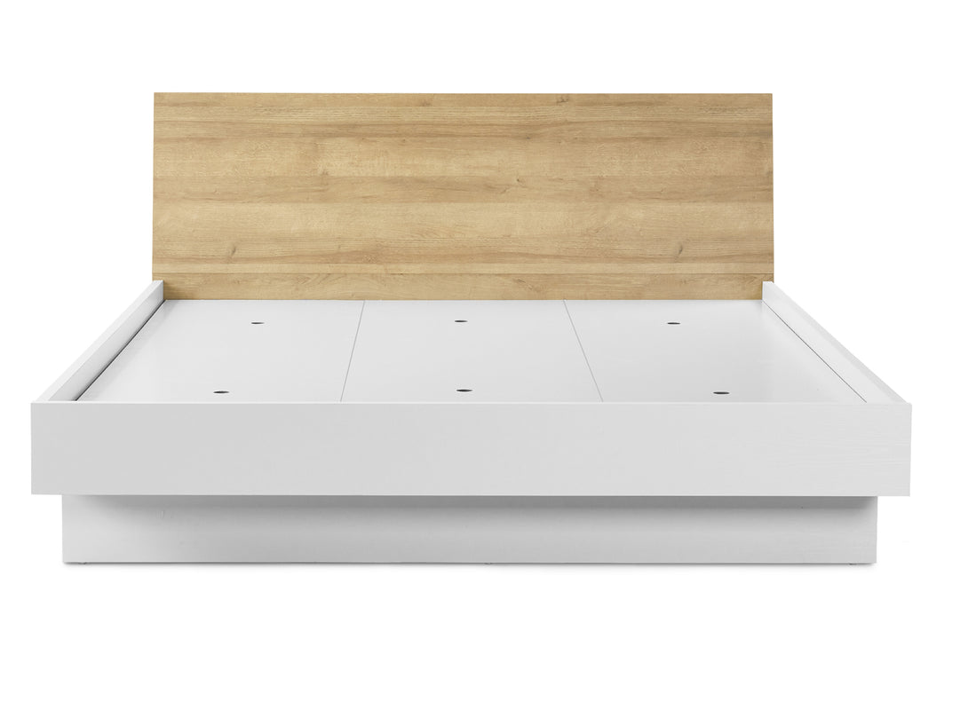 HEKLA King Wooden Bed Frame - WHITE