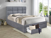 MUSALA Queen Bed Frame with Storage - DARK GREY