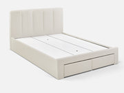 HLOLELA Queen Bed Frame with Storage - BEIGE