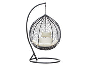 MYKONOS Rattan Outdoor Furniture Egg Swing Hanging Chair - BLACK