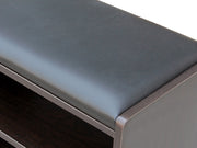 80CM Single Drawer Shoe Rack Bench - BLACK WALNUT 