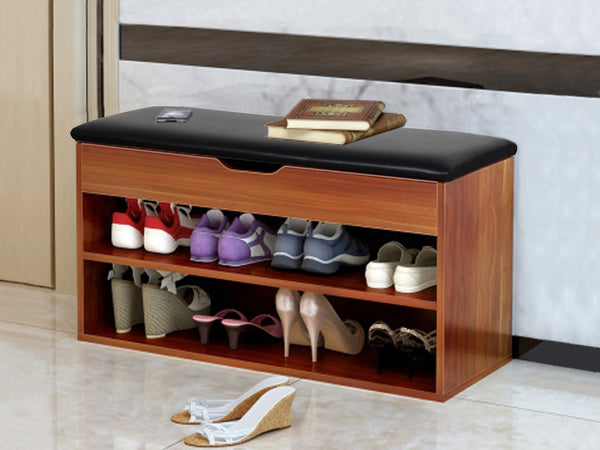 MANTLE Shoe Rack Storage Cabinet Shoe Bench - BLACK