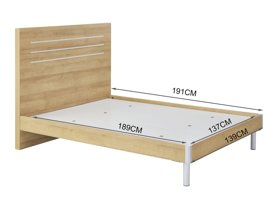 MAKALU Double Wooden Bed Frame - OAK