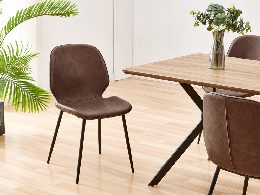 SLOANE 4PCS Dining Chair - BROWN