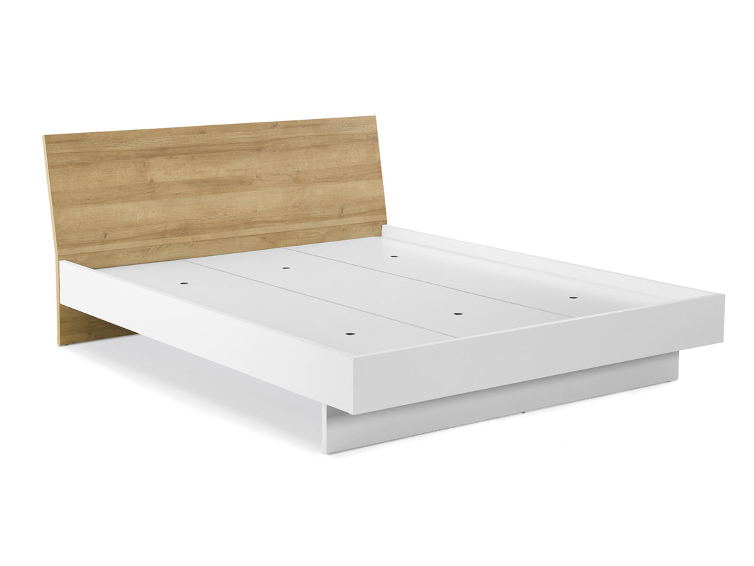 HEKLA King Wooden Bed Frame - WHITE