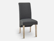 LOLA 2PCS Upholstered Dining Chair - DARK GREY