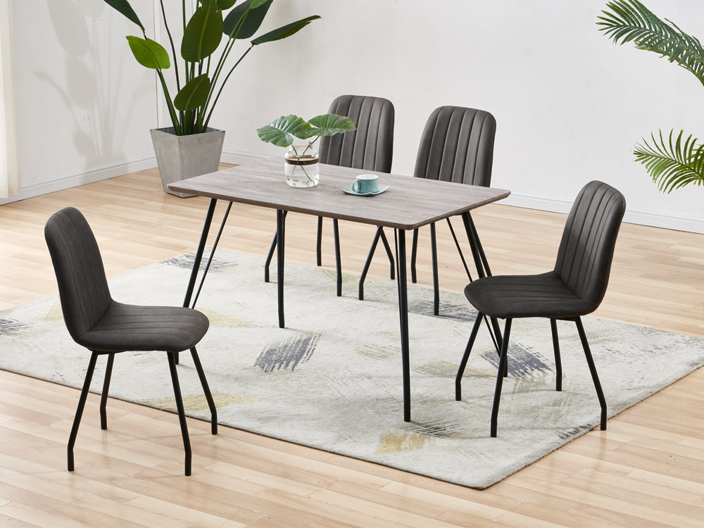 KIARA 4PCS Dining Chair - DARK GREY