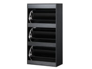 ANAU 3 Drawer Shoe Cabinet Storage Rack - BLACK