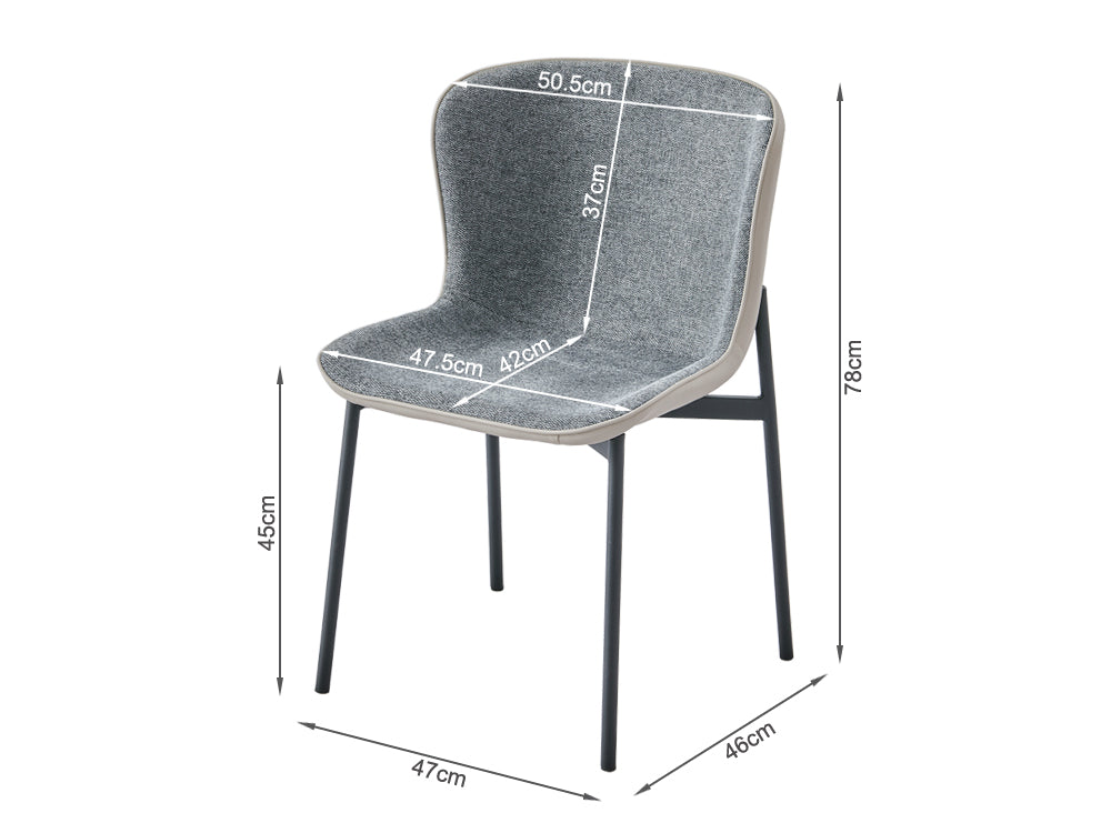 NAOMI 4PCS Dining Chair - GREY