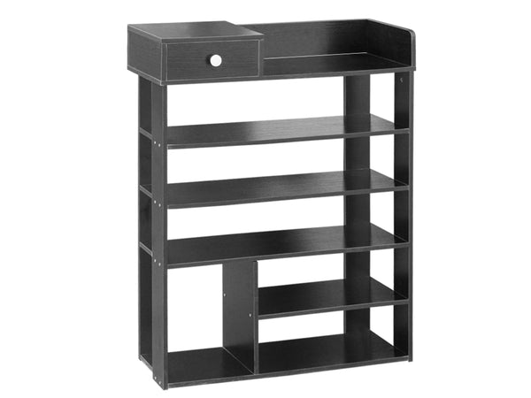 TEKAPO 6 Tiers Shoe Rack Organiser Shelf - BLACK
