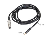 XLR Female to 3.5mm Male Jack Converter Stereo Audio Cord Lead 2.5Metres
