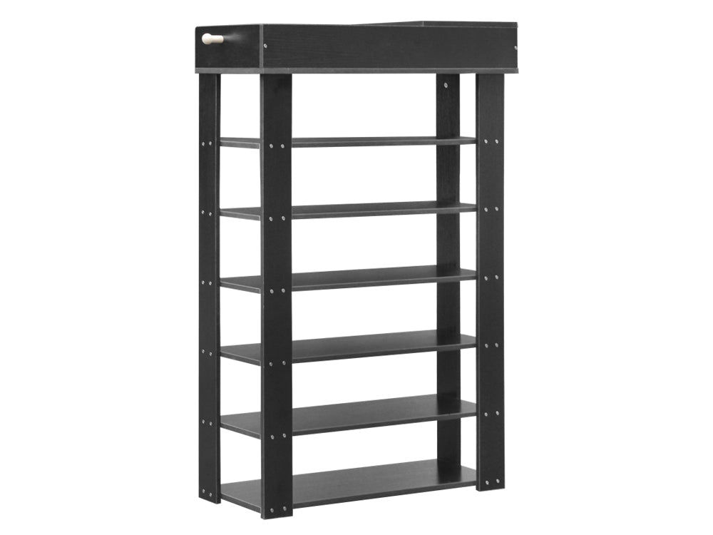 TAHUNA 7 Tiers Shoe Rack Organiser Storage Shelf - BLACK