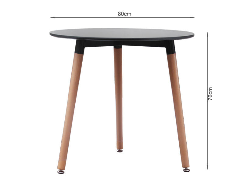 FINLEY Dining Table Round 80x76cm BLACK