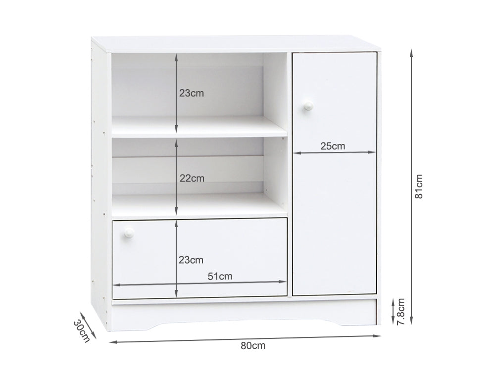 BERG Storage Shelf Cabinet Organiser Rack - WHITE