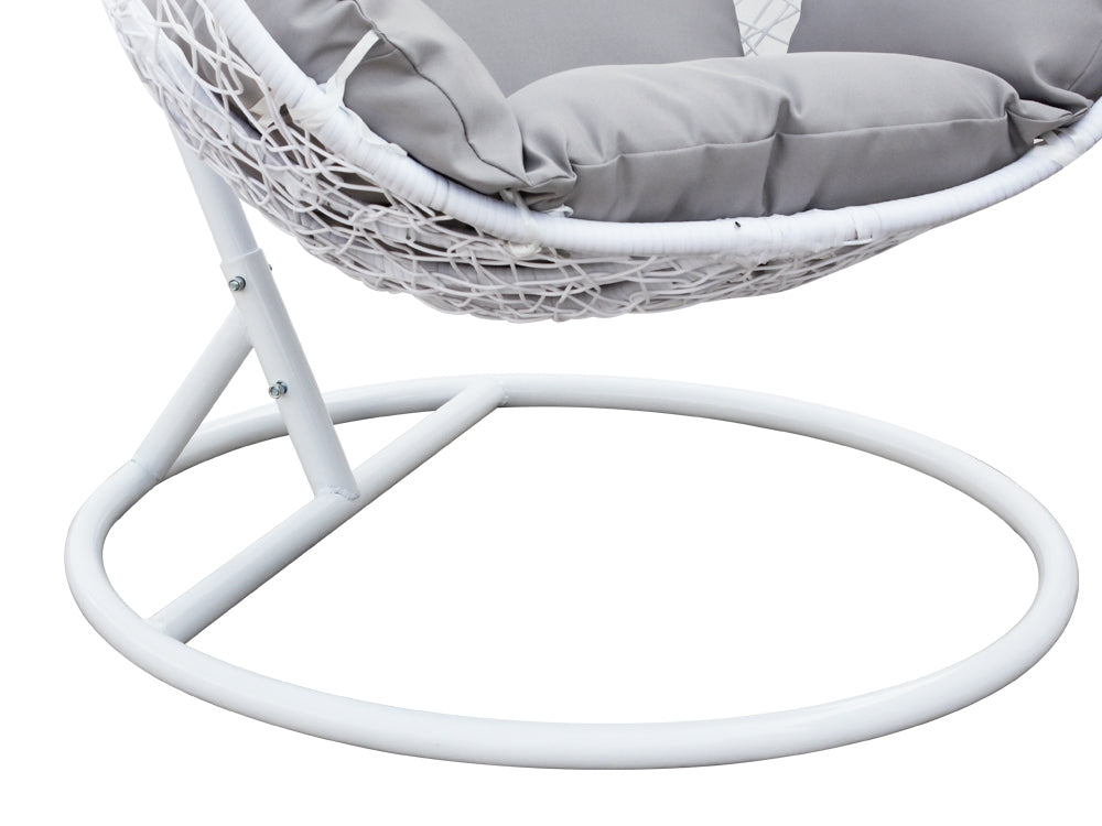 MYKONOS Rattan Outdoor Furniture Egg Swing Hanging Chair - WHITE