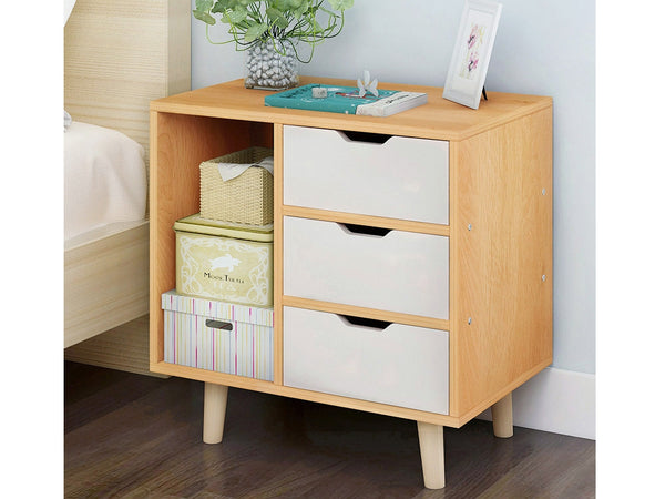 LUCA Bedside Table Nightstand - MAPLE